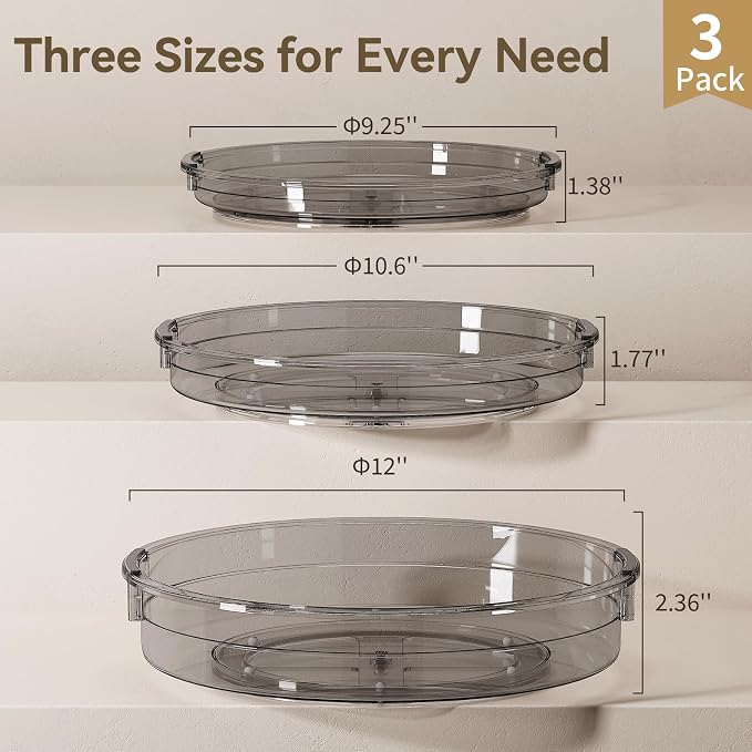 LAMU 3 Pack Lazy Susan Organizer Turntable - Image 6
