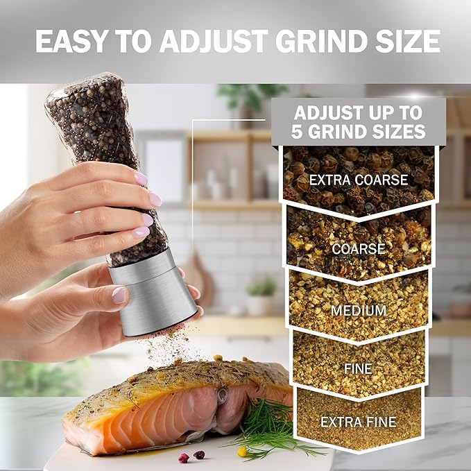 HOME EC Original Stainless Steel Salt or Pepper Grinder 1pk - Image 3