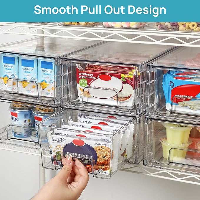Vtopmart 6 Pack Stackable Storage Drawers, Easily Assemble Containers - Image 5