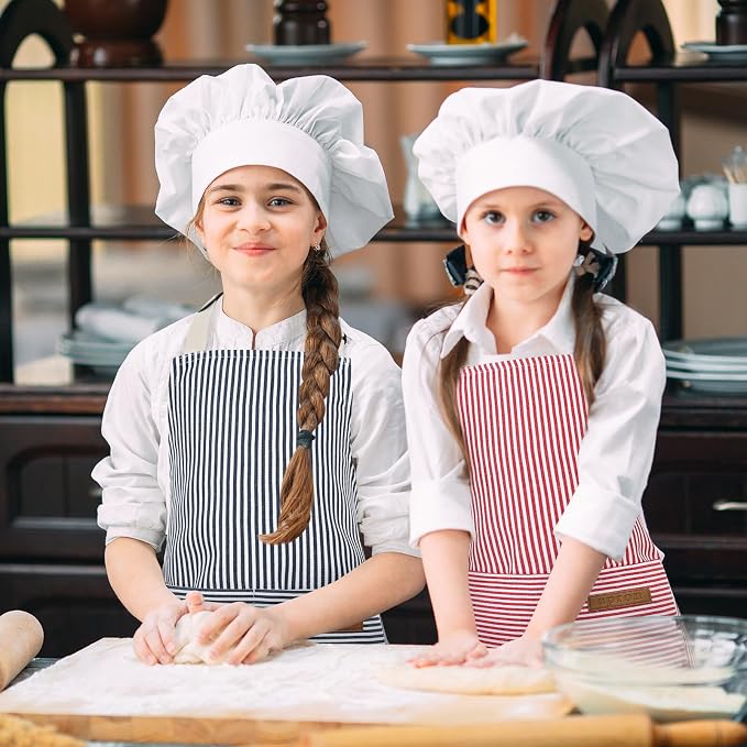 2 Pack Stripes Kids Apron, Kids Cooking Aprons - Image 6