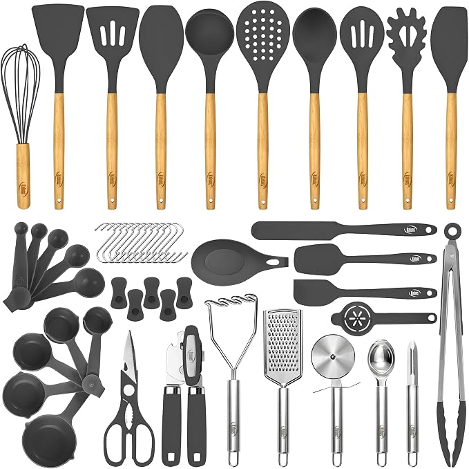 Kaluns 50 PCS Silicone Kitchen Utensils Set Complete Kitchen Set - Image 9
