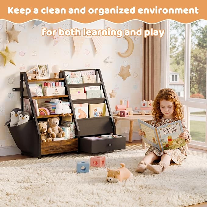 HAVLOTII Kids Bookshelf and Toy Storage - Image 5