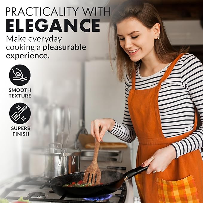 Zulay Kitchen Extra-Large 5-Piece Wooden Spoon Set - Image 7