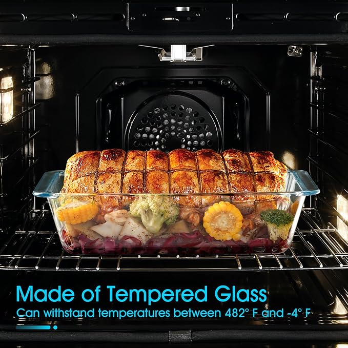 NUTRIUPS 5.7QT Rectangular Deep Glass Baking Dish, Large Glass Baking Pan - Image 4
