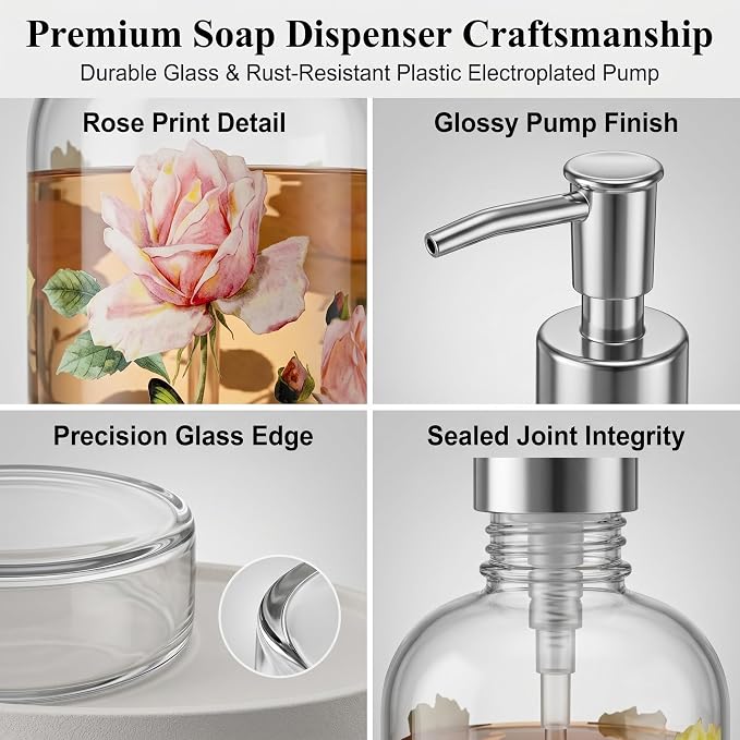 Glass Soap Dispenser Bottle - Image 3
