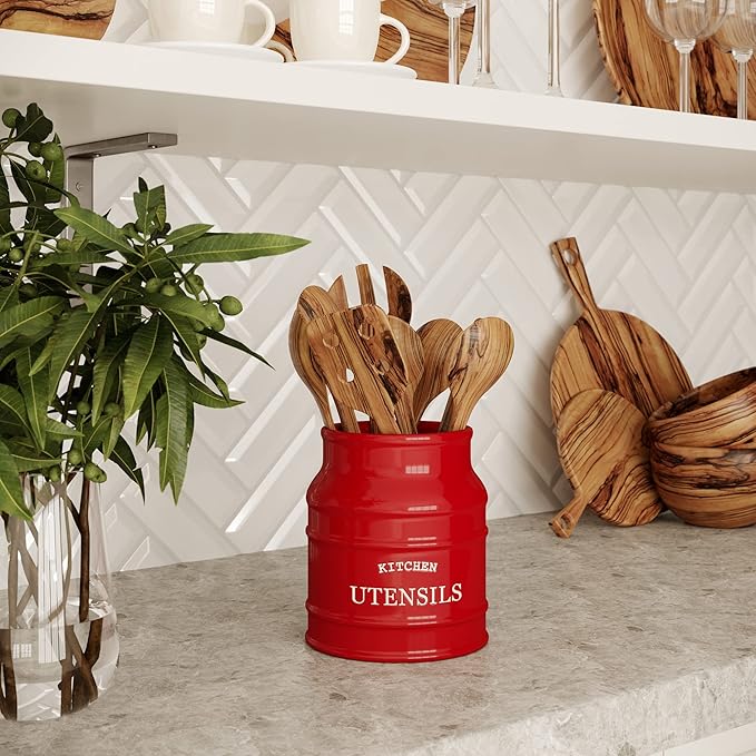 Barnyard Designs Ceramic Farmhouse Utensil Holder - Image 6