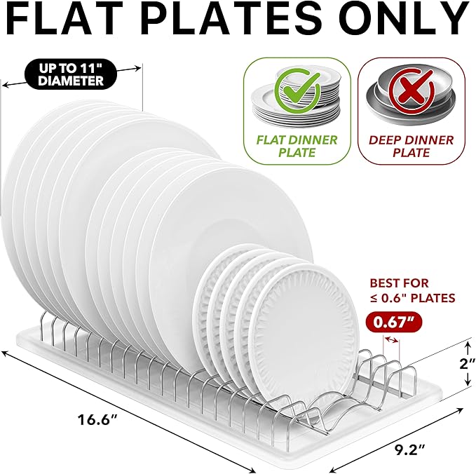 Simple Houseware Stainless Steel Plate Drying Rack - Image 3