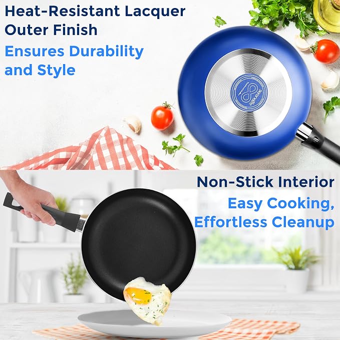 SereneLife 20-Piece Blue Cookware Set - Image 4