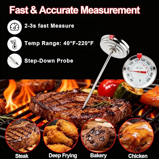 Instant Read Meat Thermometer 2'' Cooking Thermometer Kitchen Thermometer - Image 8