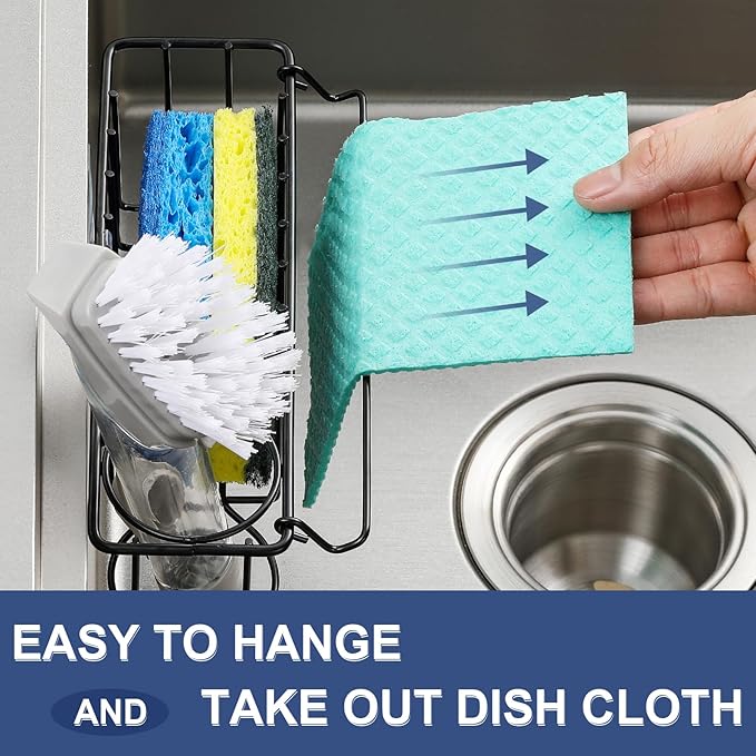 3-In-1 Sponge Holder for Kitchen Sink, 2 Type Suspension Options, Hanging Sink - Image 4