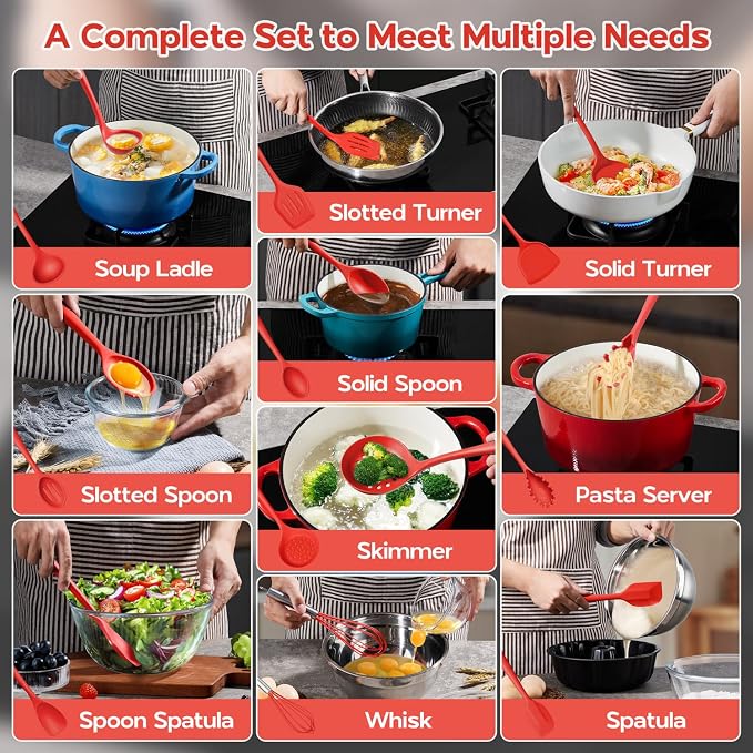 Onader 10 Pieces Cooking Utensils Set, Non Toxic & Heat Resistant - Image 6