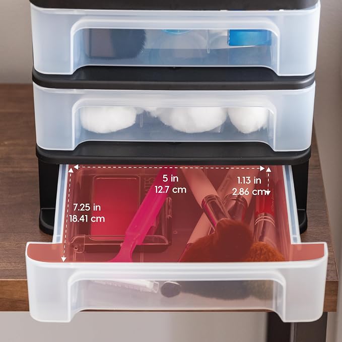 IRIS USA Plastic Stacking Desk Top 3-Drawer Storage Organizer, - Image 4