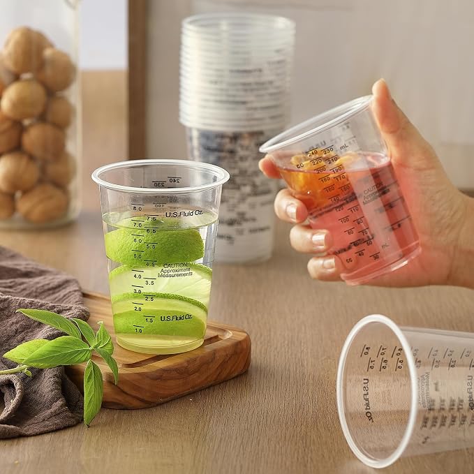 20pcs 8oz Graduated Clear Plastic Measuring Mixing Cups - Image 9