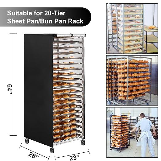 Black 20tier Sheet Pan Rack/Bun Pan Rack Cover - Image 5