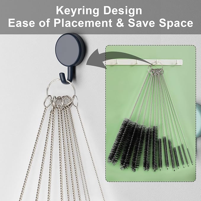 Ixiaoyoo Straw Cleaner Brush Set, 12 Pieces Botthle Cleaning Brush and Nylon - Image 7