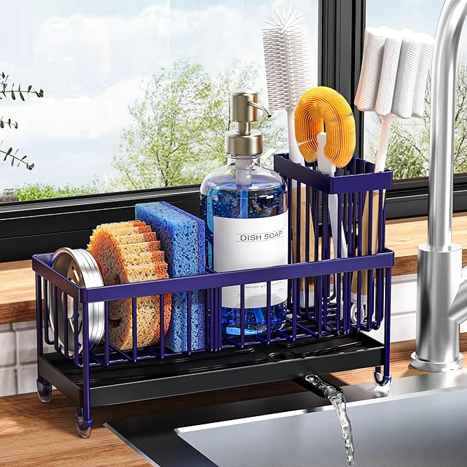 Cisily Sponge Holder for Kitchen Sink, Sink Caddy Organizer - Image 8