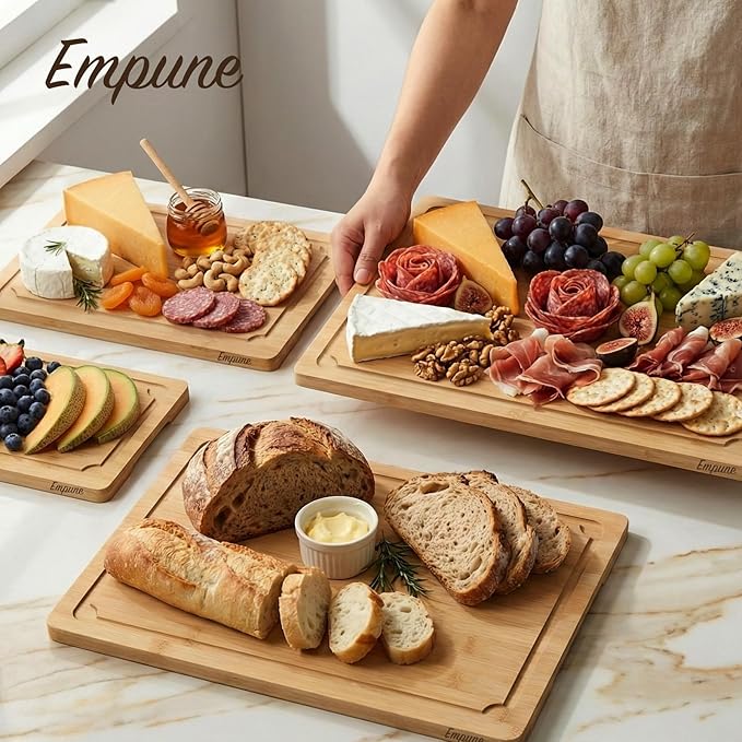 Extra Large Cutting Board Set of 4, Bamboo Cutting Boards - Image 7