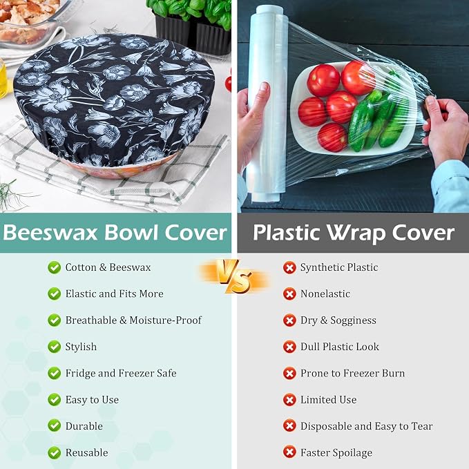 5-Size Reusable Beeswax Bowl Covers - Image 7
