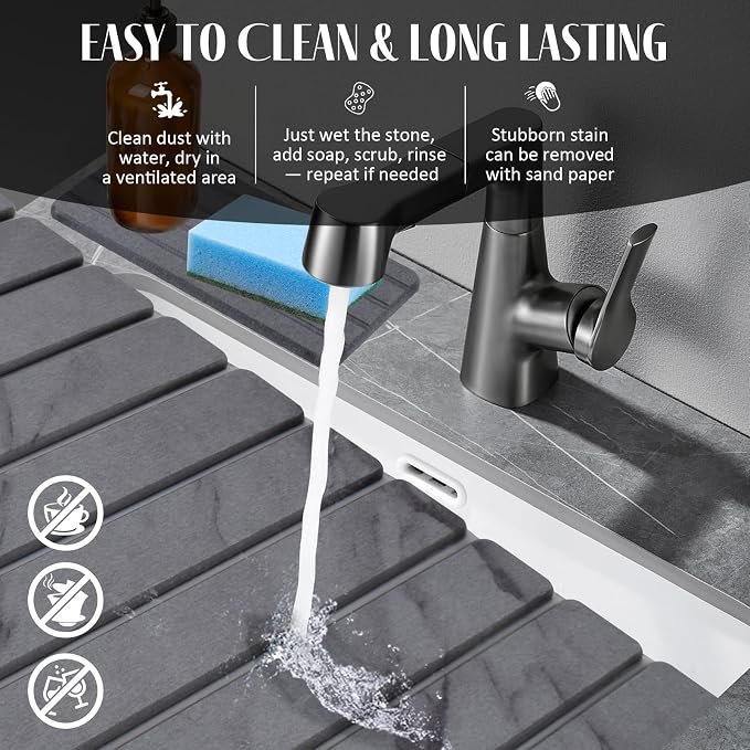 2 PCS Extra Large Stone Dish Drying Mat - Image 6