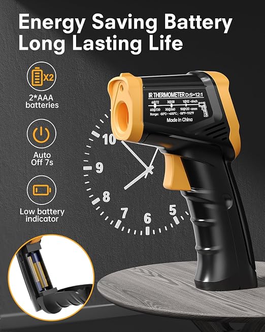 Eventek Infrared Thermometer Gun, -58°F to 1112°F Laser Thermometer Temperature - Image 6
