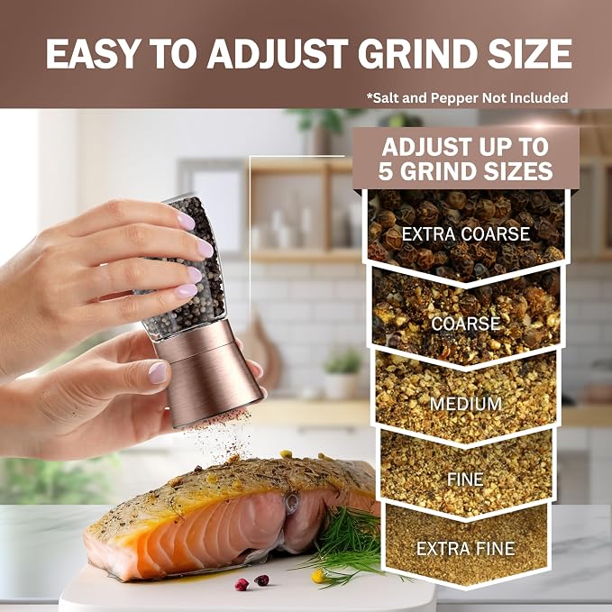 Home EC Original Copper Salt and Pepper Grinder Set of 2 - Image 2