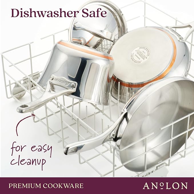 Anolon Stainless Steel & Hard Anodized Aluminum, Cookware Set - Image 4