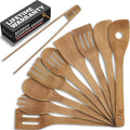 PriorityChef Wooden Spoons for Cooking, Non Scratch Bamboo Cooking Utensils by PriorityChef