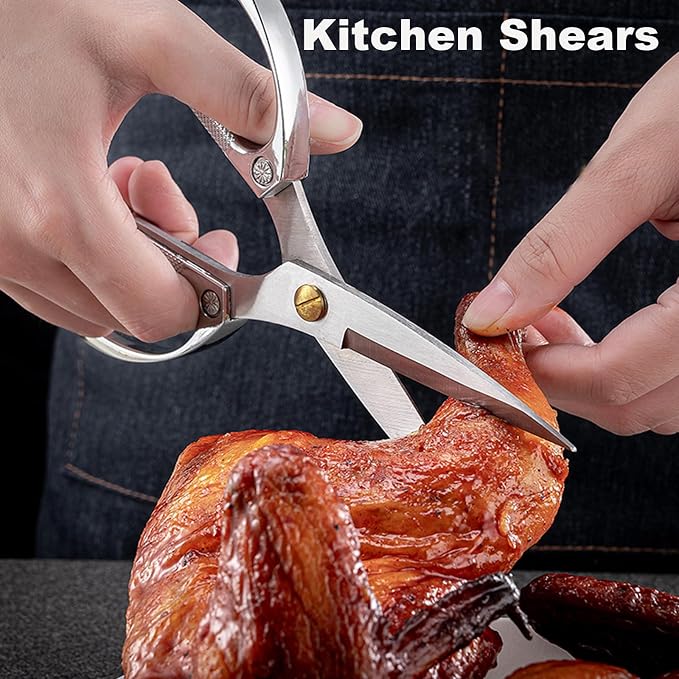 Kitchen scissors 2 Pack, Poultry Shears Heavy Duty Professional Stainless Steel - Image 7