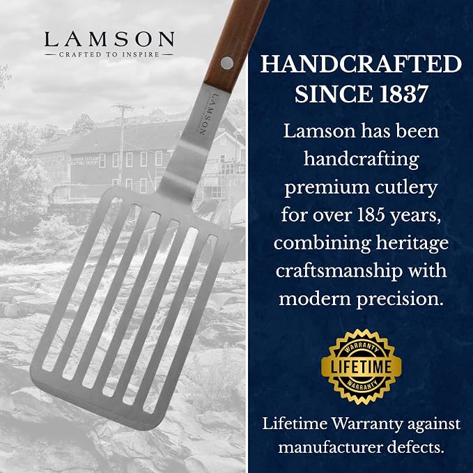 Lamson Premier BBQ Turner with Riveted Walnut Handle - Image 3