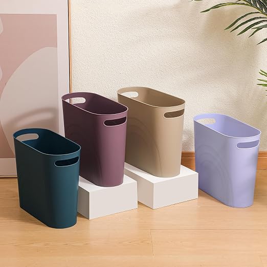 rejomiik Small Trash Can, Slim Garbage Can Plastic Waste Basket - Image 5