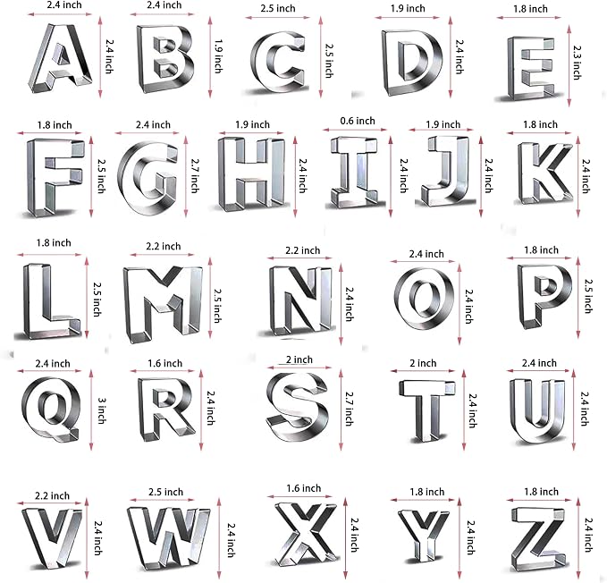 Alphabet Cookie Cutter Tool Set, Birthday Party Decorations - Image 2