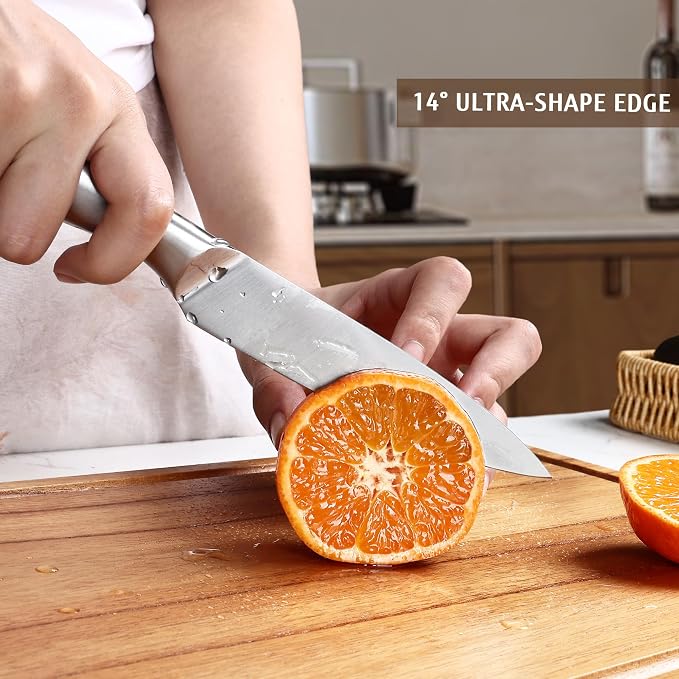 hecef 6-Piece Silver Stainless Steel Knife Set - Image 8