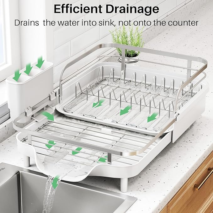SNTD Dish Drying Rack, Expandable Dish Rack - Image 3