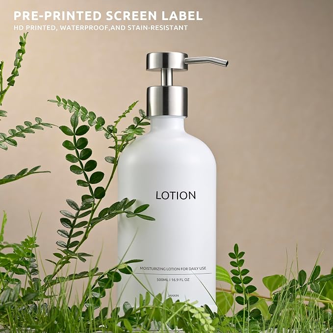 Glass Soap Dispenser Bathroom Set by Janxin, Foaming Kitchen soap Dispenser - Image 3