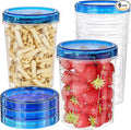 6 Pack-32 OZ Freezer Storage Containers, Round Plastic Containers by HelpYouSaveMoreSpace