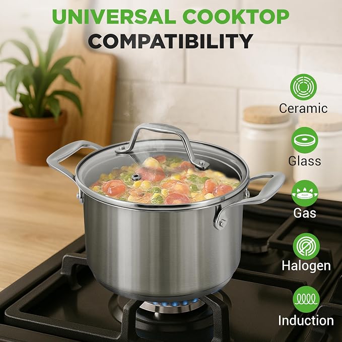 NutriChef 3-Quart Stainless Steel Soup Pot - Image 3