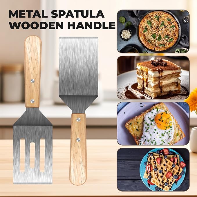 Stainless Steel Spatula Set, 2 Pieces Metal Spatula - Image 4