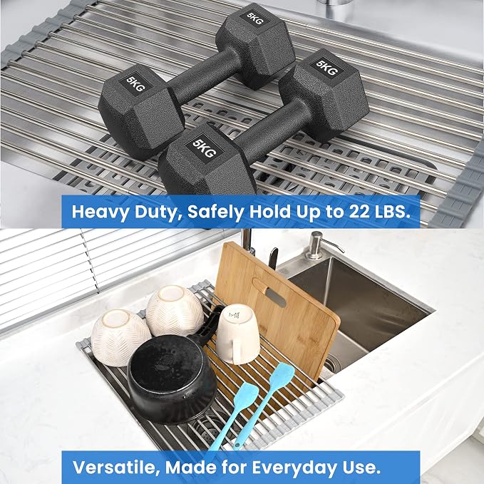 Roll Up Dish Drying Rack, Adjustable Over Sink Dish Drying Rack - Image 6