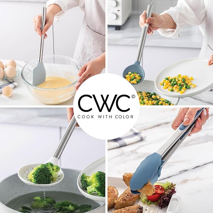 COOK WITH COLOR Silicone Cooking Utensils, Kitchen Utensil Set, Cooking Utensils - Image 4