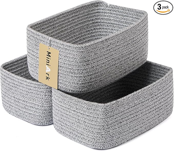 MiniArk Small Storage Baskets for Organizing | Closet Organizer Bins | Shelf by MiniArkStorageBasketsHome