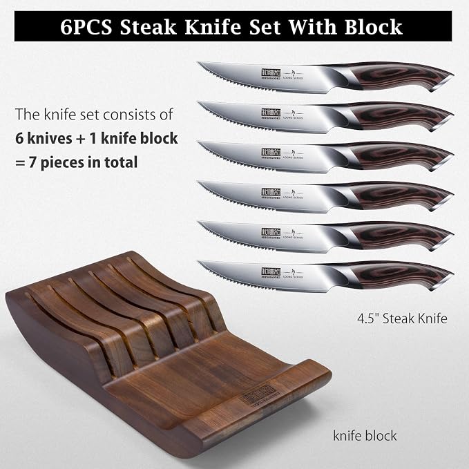 HOSHANHO Steak Knives Set of 6 - Image 5