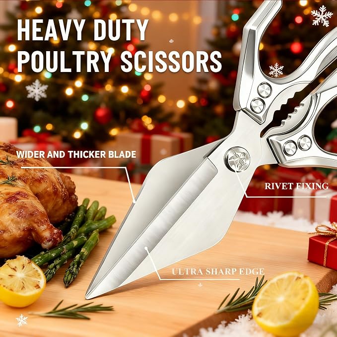 Multifunctional Heavy-Duty Kitchen Shears, Ultra Sharp Stainless Steel Poultry - Image 2