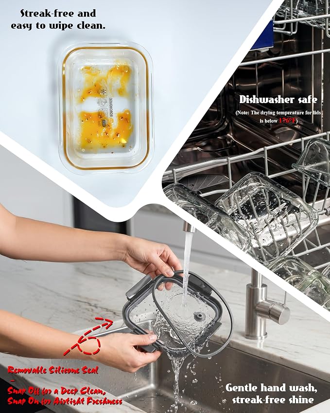 12-Pack Glass Containers with Tempered Lids – Borosilicate, Dishwasher Safe - Image 6