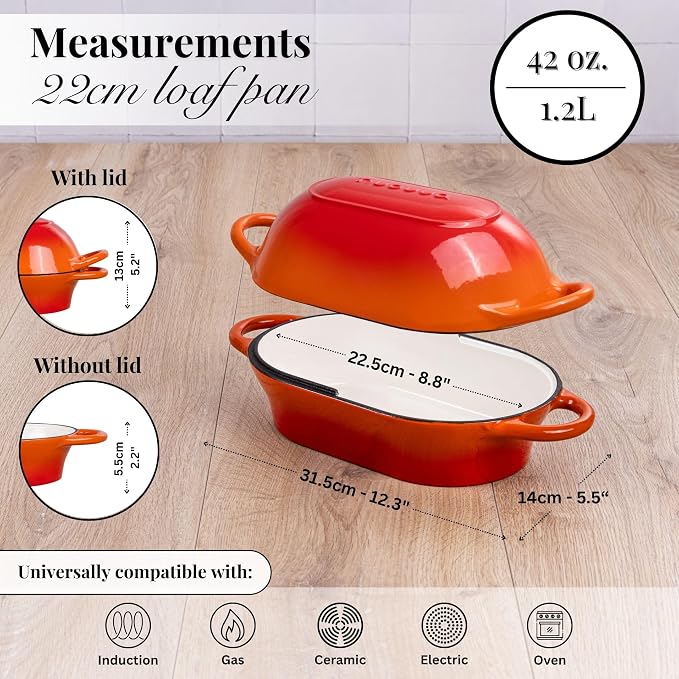 Dutch Oven For Sourdough Bread Baking – Enamelled Cast Iron Bread Loaf Pot – - Image 2