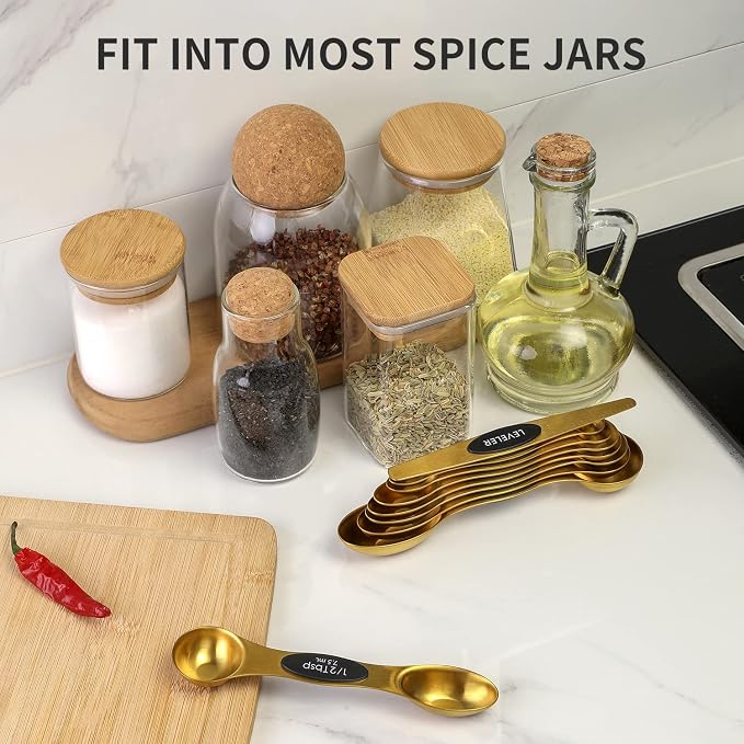 Magnetic Measuring Spoons Set, Stainless Steel, Dual Sided, Dual Sided - Image 4