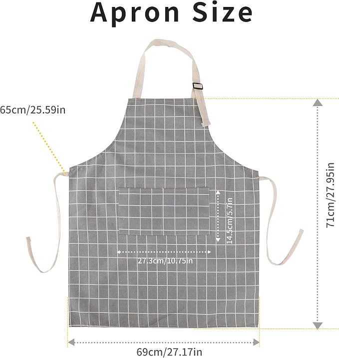 Tosewever 2 Pack Cotton Adjustable Bib Apron - Image 3