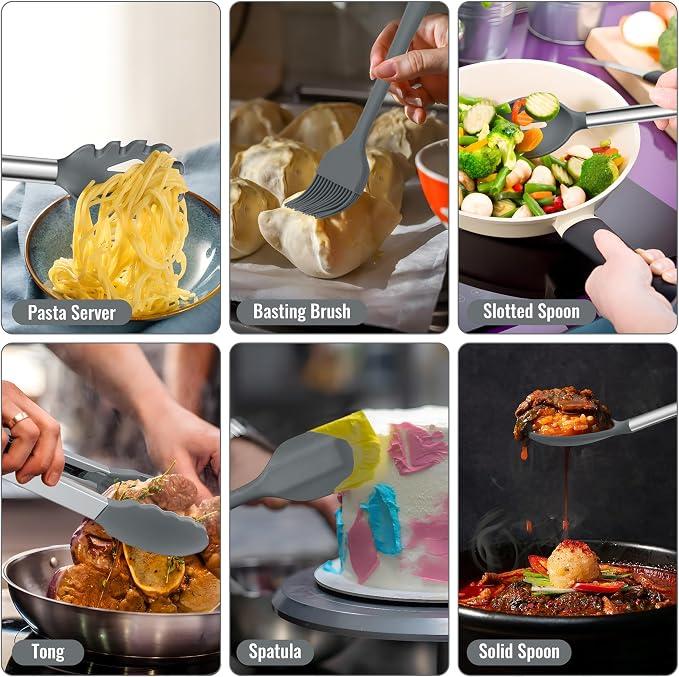 E-far 14 Pieces Silicone Cooking Utensils Set, Kitchen Utensils Set - Image 6