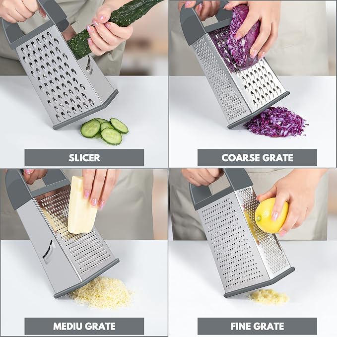 Urbanstrive Cheese Grater With Container, Professional Cheese Grater with Handle - Image 3