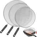 3 Pcs Splatter Guard with Handle Stainless Steel Mesh Splatter Screen by Tcwhniev