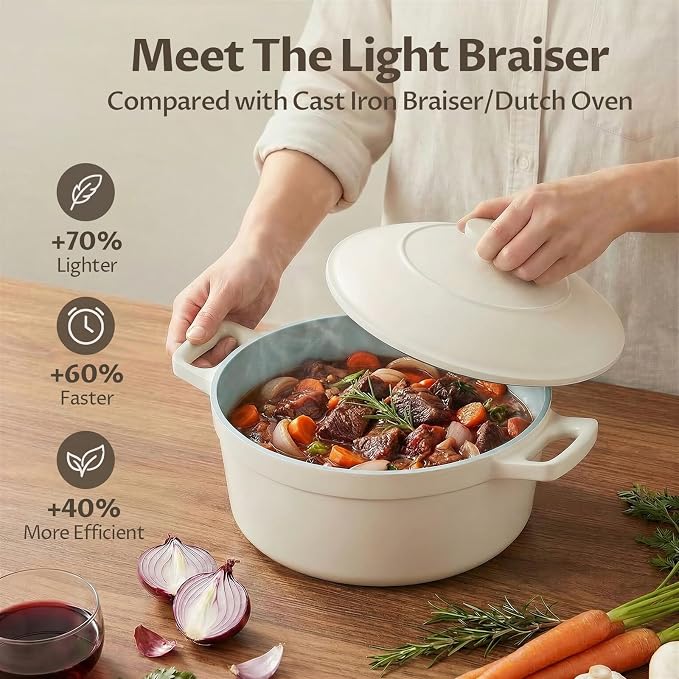 BEZIA 5.7 Quart Nonstick Ceramic Soup Stock Pot - Image 3